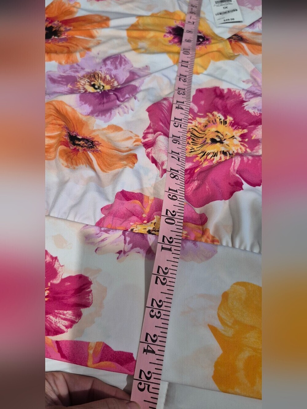 INC International Concepts Floral Blouse - Pink and Yellow (A) - Picture 6 of 6